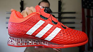 red Adidas Leistung Weightlifting Shoes