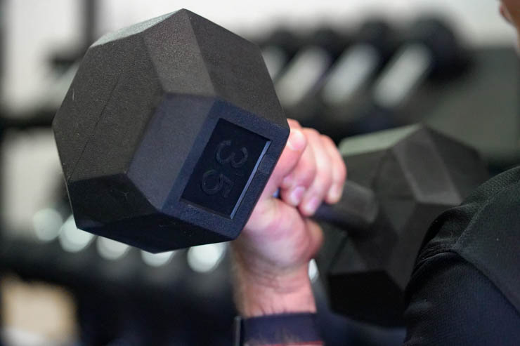 35-pound dumbbell from REP Fitness.