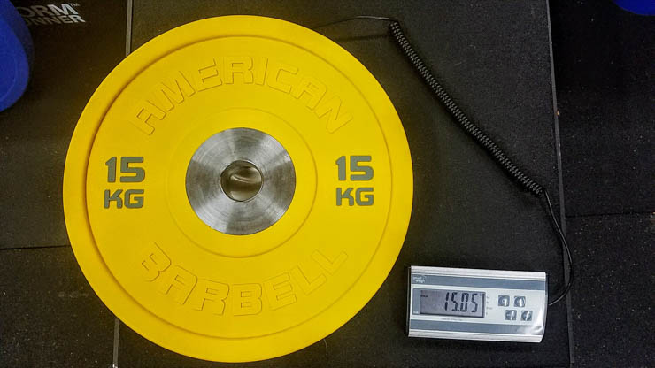 15 kg American Barbell Urethane Bumper Plates