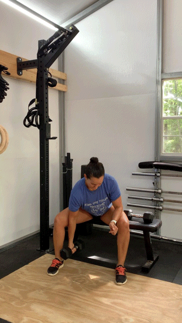 A gif of a dumbbell concentration curl