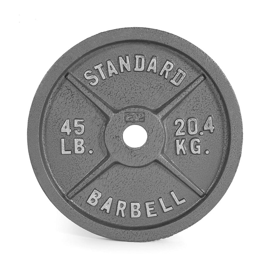 CAP Barbell 2 Inch Olympic Grip Plate Cast Iron Weights 2.5-45 lbs Single Piece 