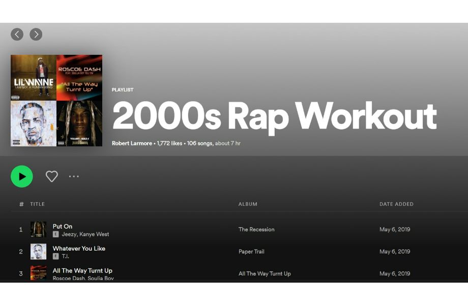 2000s rap workout playlist
