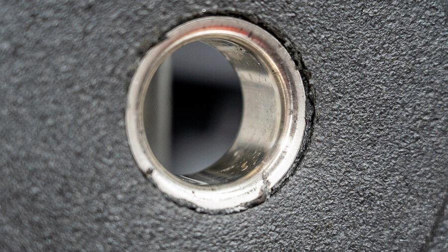 An image of the steel insert in the Rogue US MIL Bumper Plate