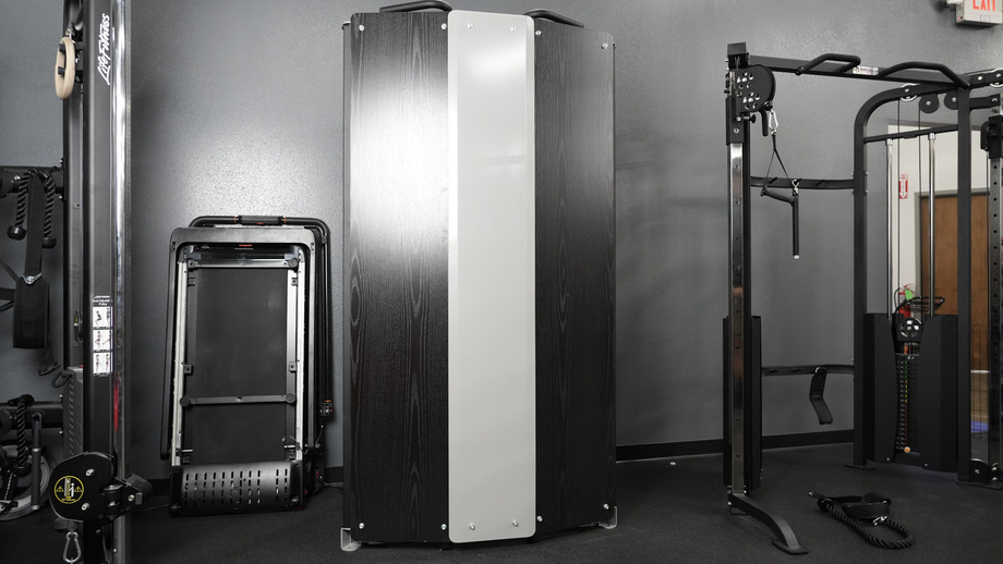 Profile view of Coop using cables on a Titan Fitness Functional Trainer