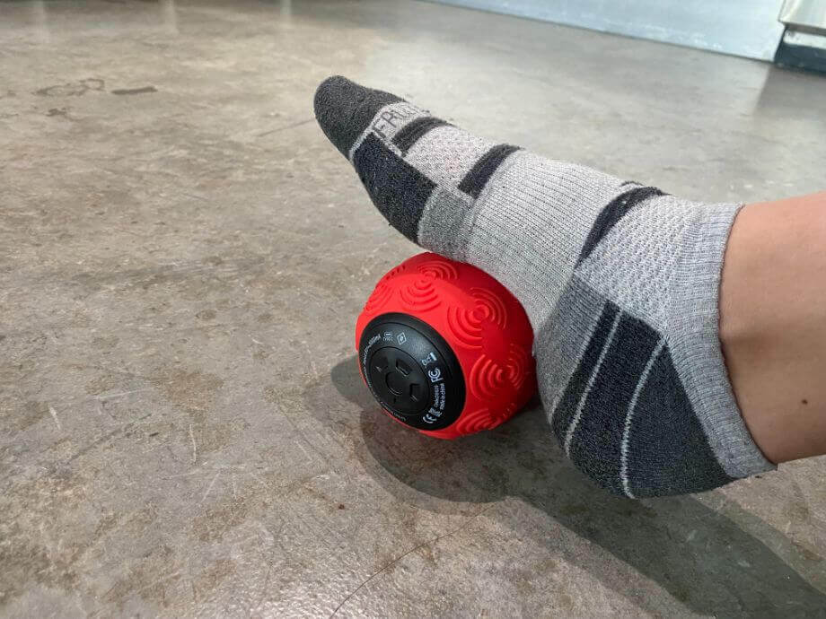 powerplate dualsphere massage ball in use