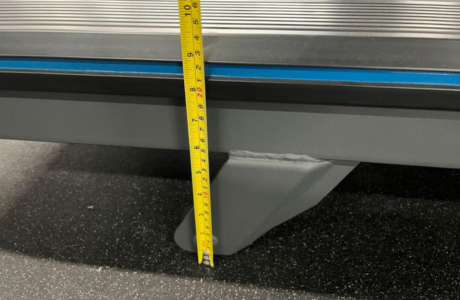 Measuring the step-up height of the Horizon 7.4 AT Studio Tread.