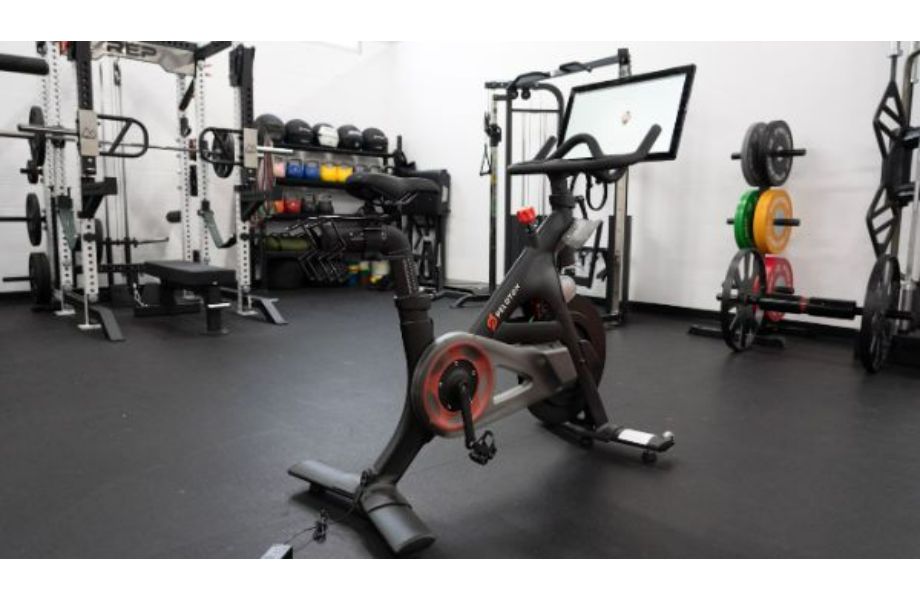 peloton bike in gym
