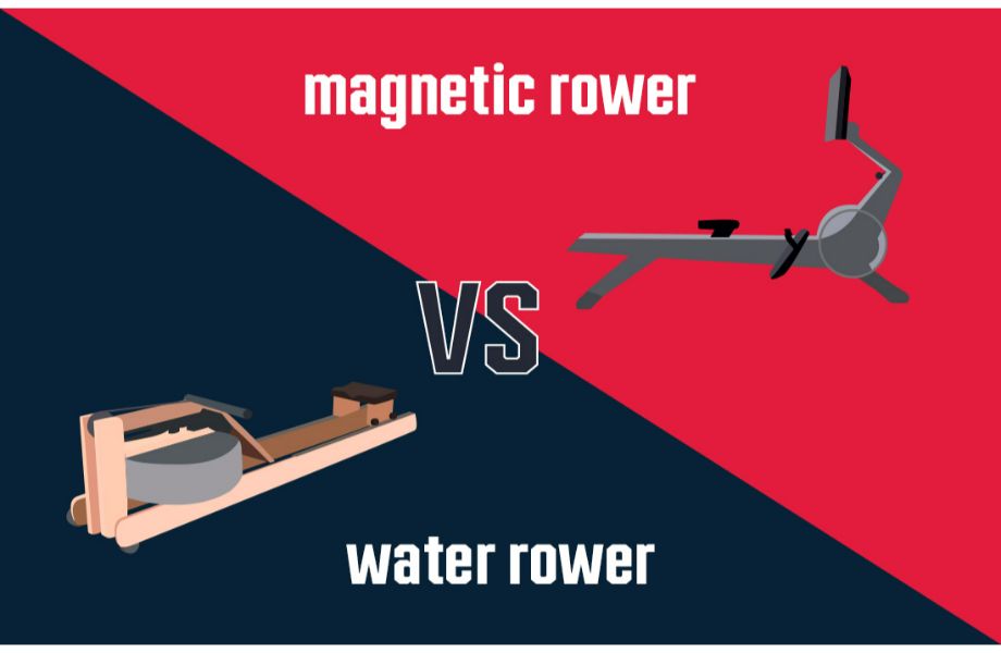 magnetic rower versus water rower graphic
