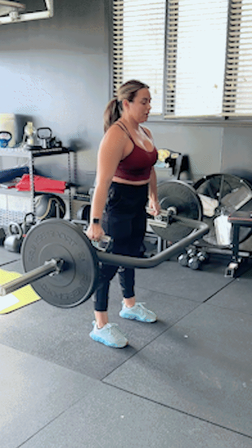 demo of a trap bar deadlift