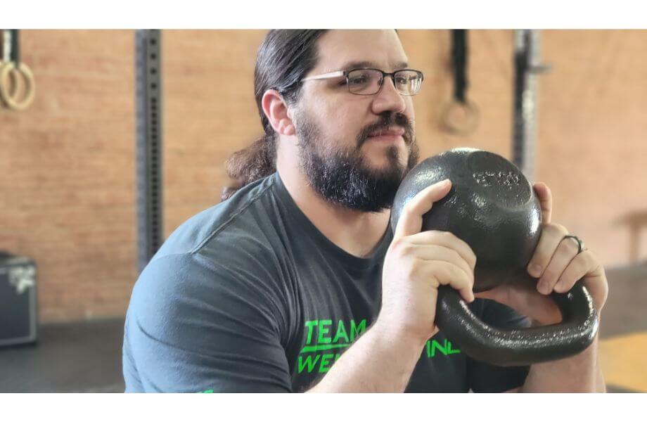kb goblet squat with amazon basics kettlebell