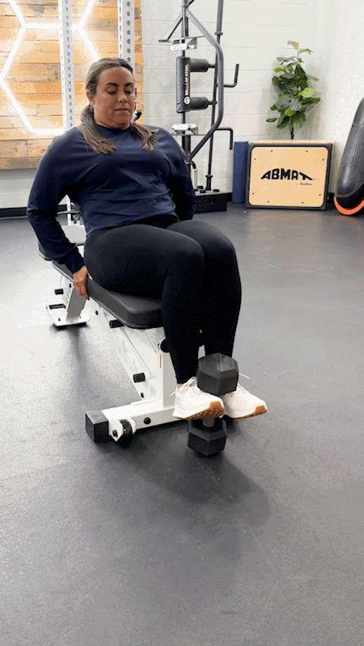 quad extension with dumbells