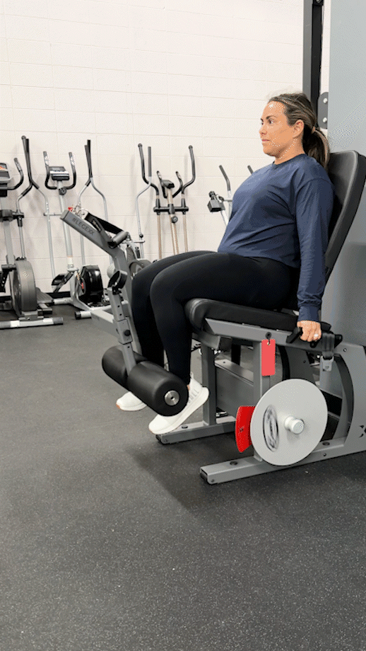 single leg quad extension with machine