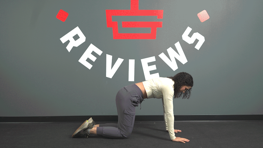 A person doing cat cow