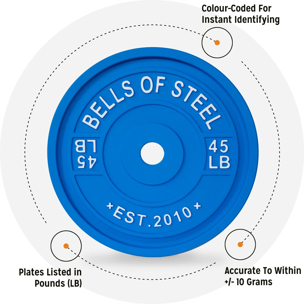 Bells of Steel Calibrated Powerlifting Plates (45 lb)