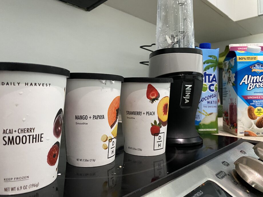 A few containers of Daily Harvest Smoothies