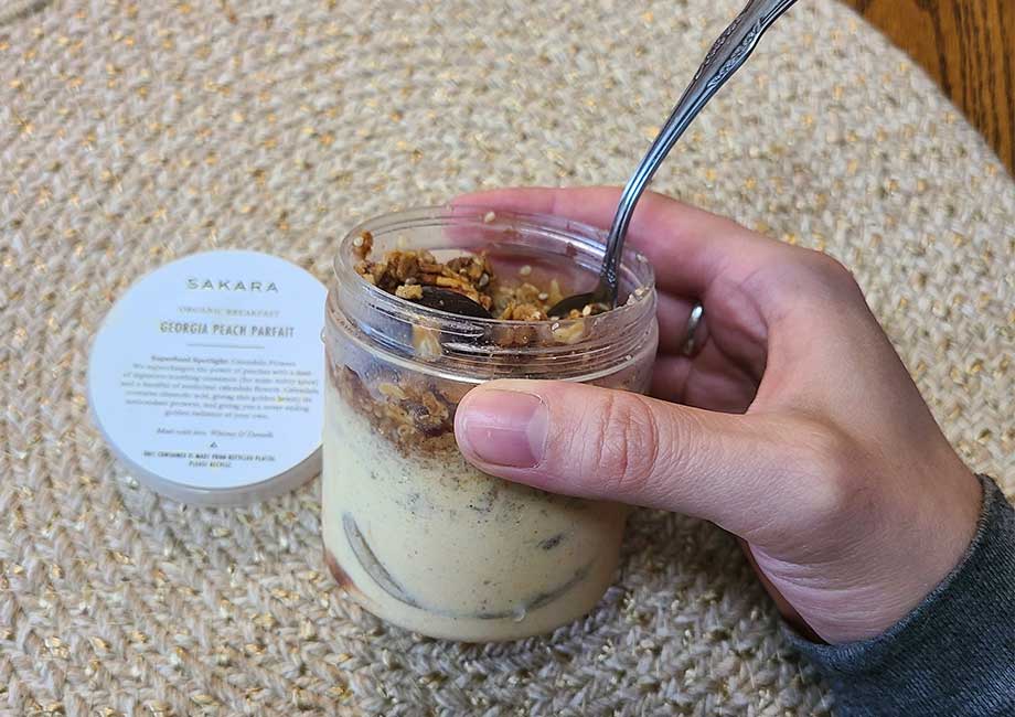Eating a Sakara Life Parfait
