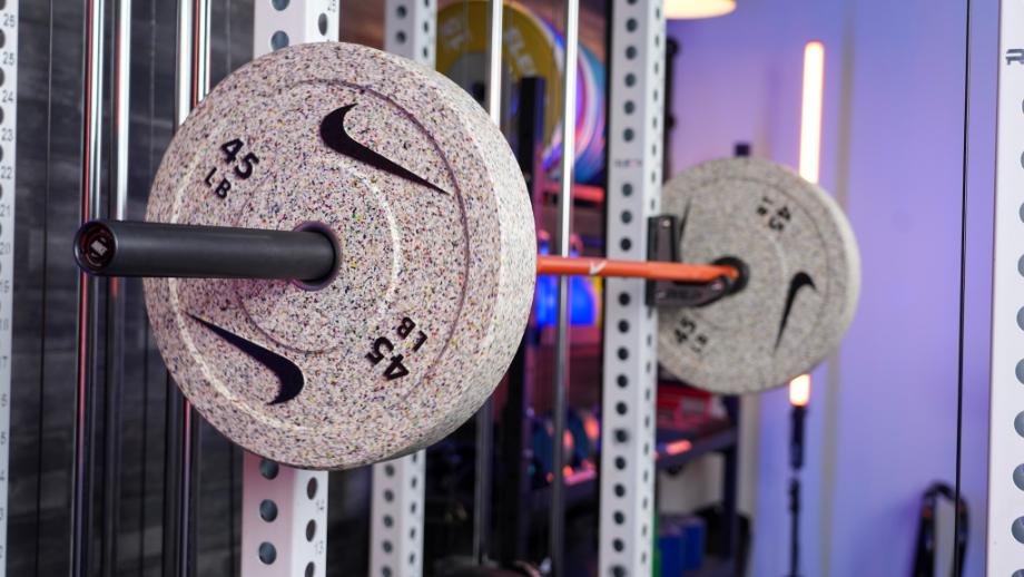 Nike Grind bumper plates on a Nike bar