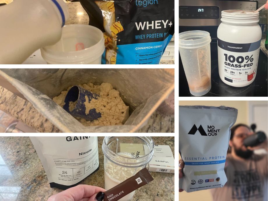 Cover image of a collage of the best clean protein powder