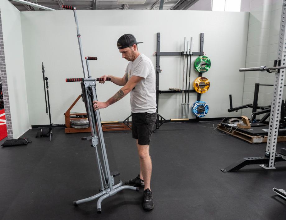 Man folding the Maxiclimber XL