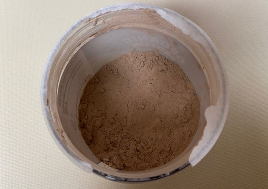 Looking down into a container of Purely Inspired Organic Protein.