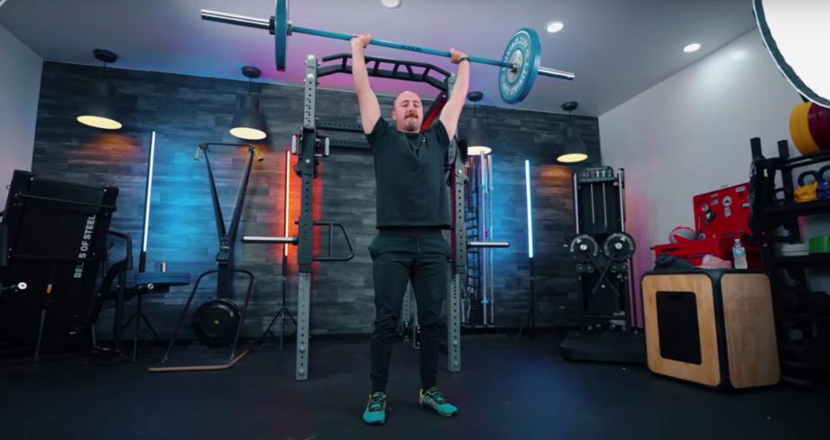 Coop does a push press using Titan TwistLock Barbell Collars.