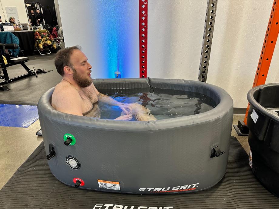 Our tester in the Tru Grit Cold Tub