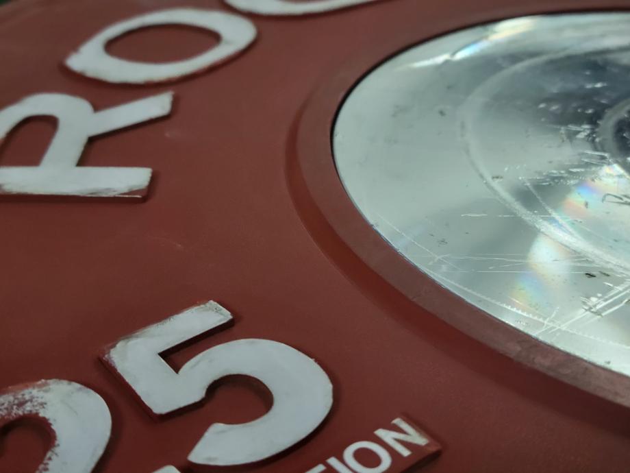 A close look at the rubber flange on Rogue Competition Bumpers.