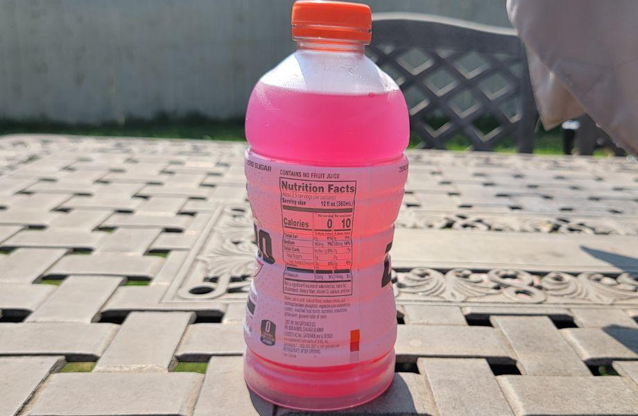 An image of Gatorade Zero nutrition label