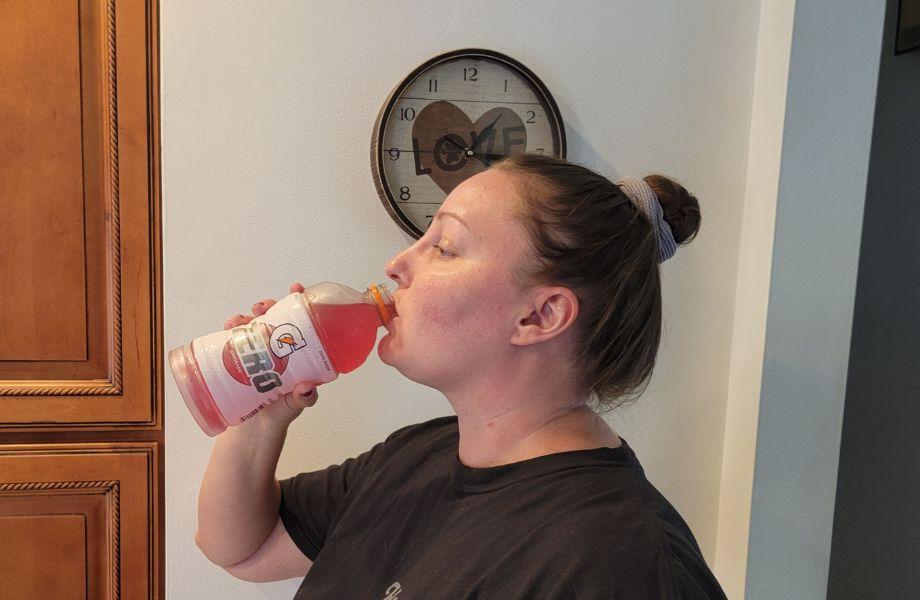 An image of a person drinking Gatorade Zero