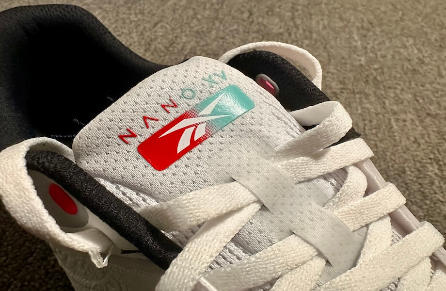 The tongue and lacing system of the new Reebok Nano X5 training shoes