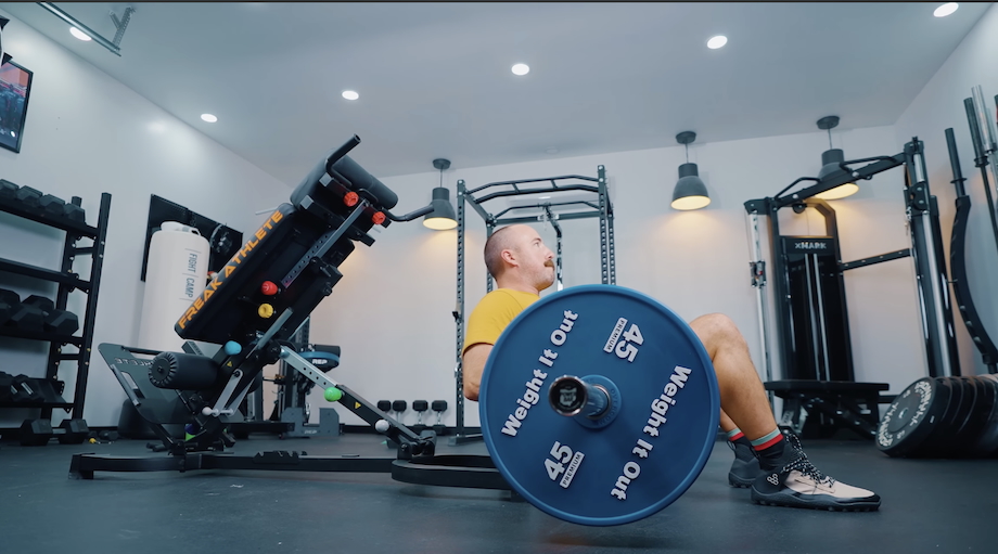 Coop performs hip thrusts on the Freak Athlete Hyper Pro