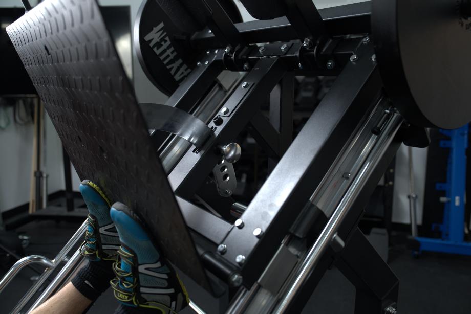 The footplate on a Bolt Fitness Hack Squat Leg Press