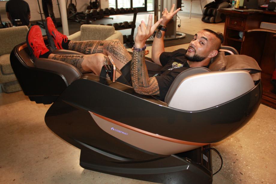 Stephen Sheehan, CPT, CNC reclines in a CostWay Therapy 22 chair