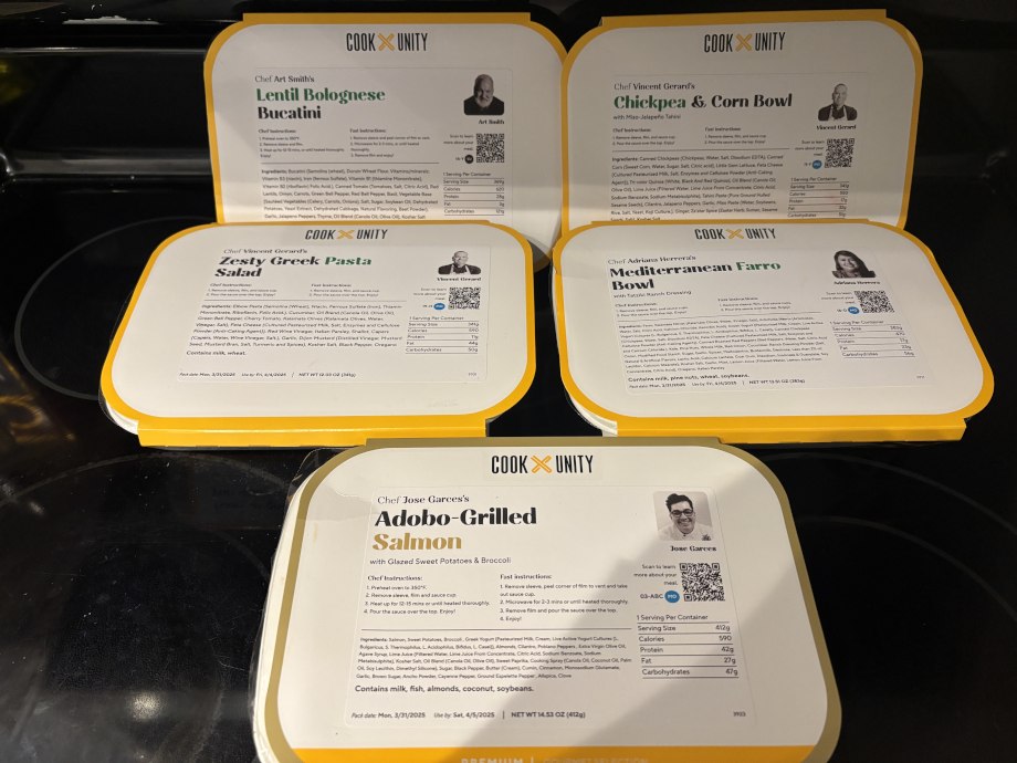 A variety of CookUnity meals