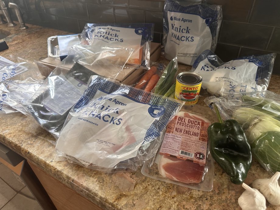 Contents of a box from Blue Apron