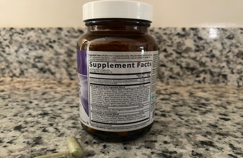 Garden of Life Raw Zinc supplement facts