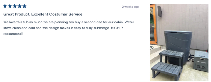 Customer review of the Nordic Wave Viking Cold Plunge