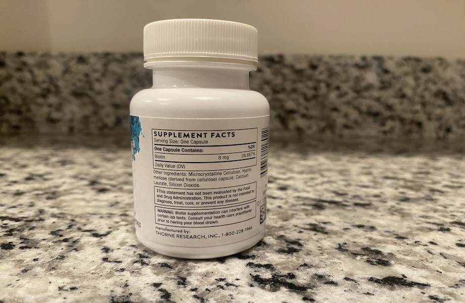 Thorne Biotin supplement facts