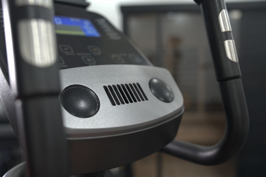 Built in speakers on a YOSUDA Dolphin Elliptical