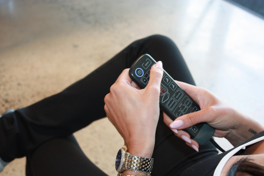 A close look at the controller for a Homedics Massage Chair