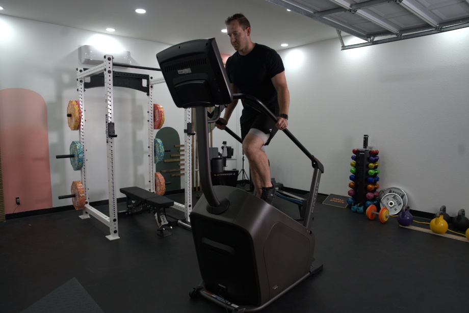 A Matrix C50 Climbmill being used in a gym