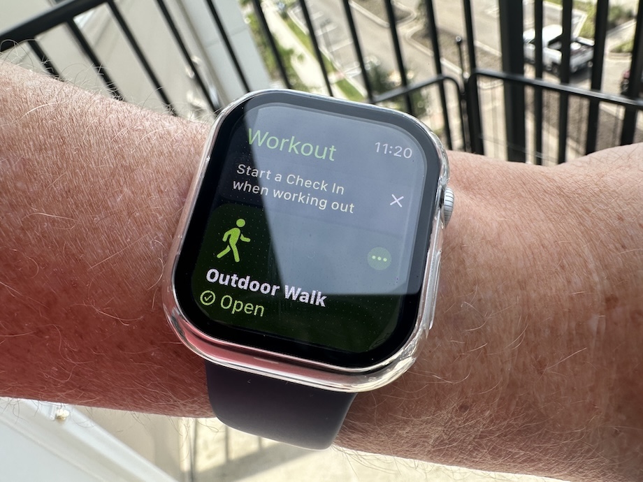 Workout app open on the Apple Watch Series 10