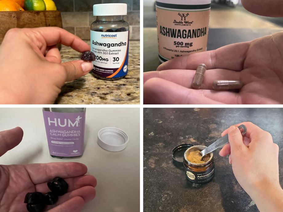 A collage used as a cover image of the best ashwagandha supplements