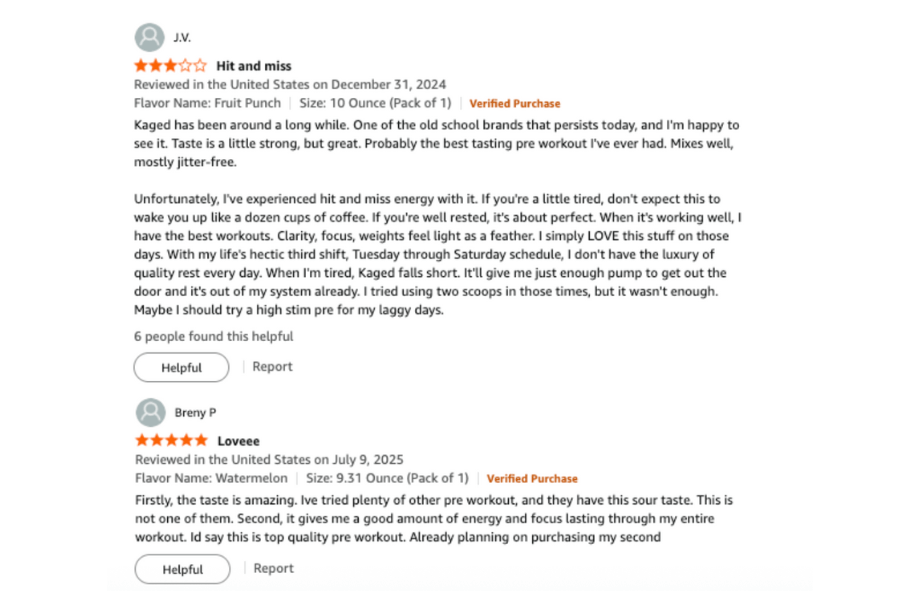 Kaged Pre-Workout Sport customer reviews