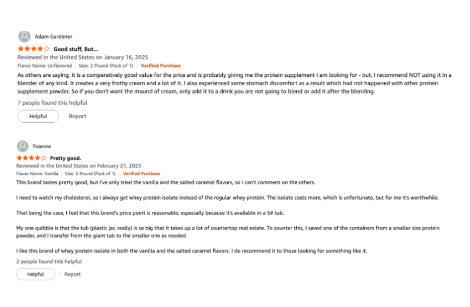 Online customer reviews of Nutricost Whey Protein Isolate
