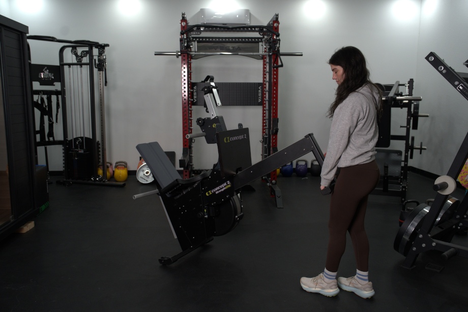 Our tester moving a Concept 2 Strength ERG