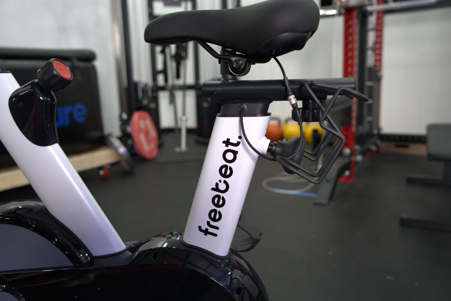 Side view of seat on a Free Beat Boom Bike