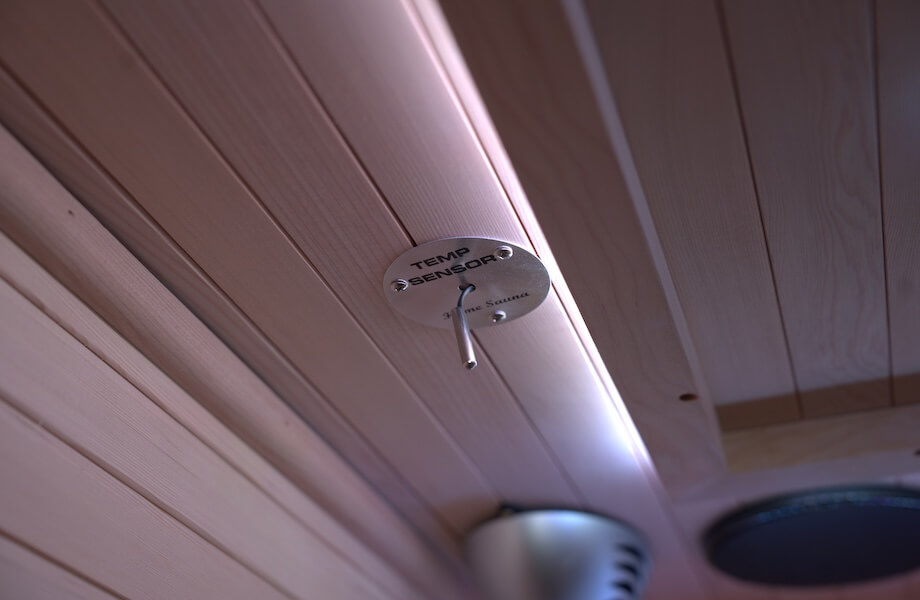 The Relaxe Caldera Infrared Sauna's internal temperature sensor