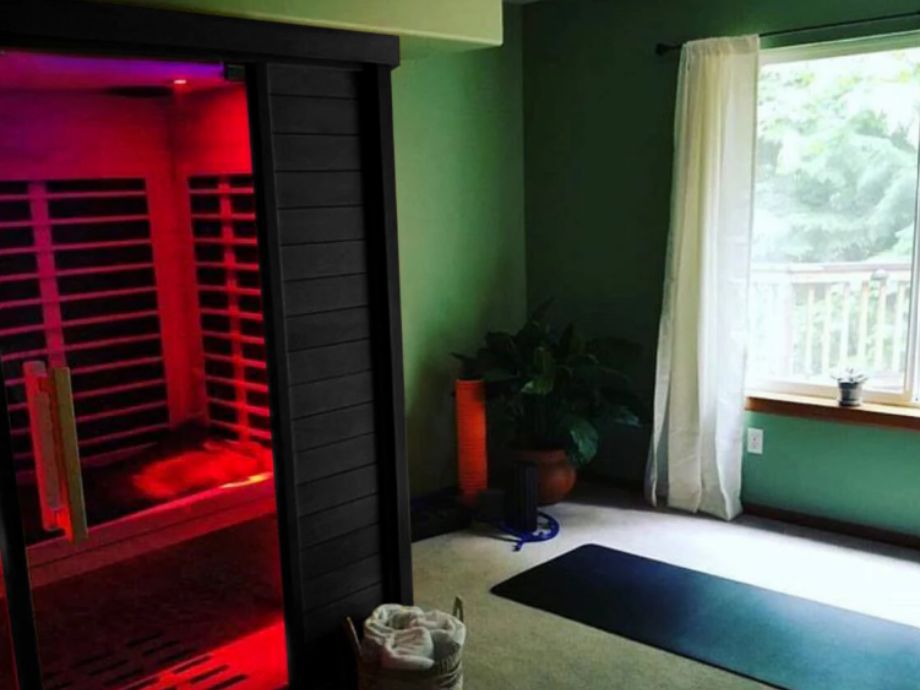 The Sun Home Saunas Equinox Infrared Sauna inside a home