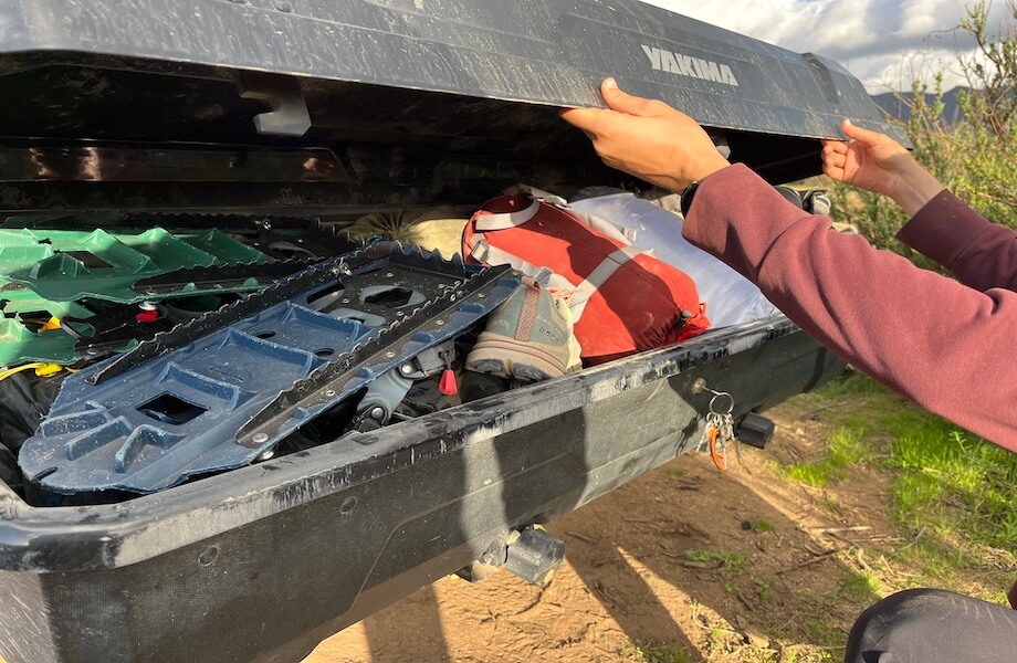 The storage features of the Yakima EXO System and DoubleUp Bike Rack